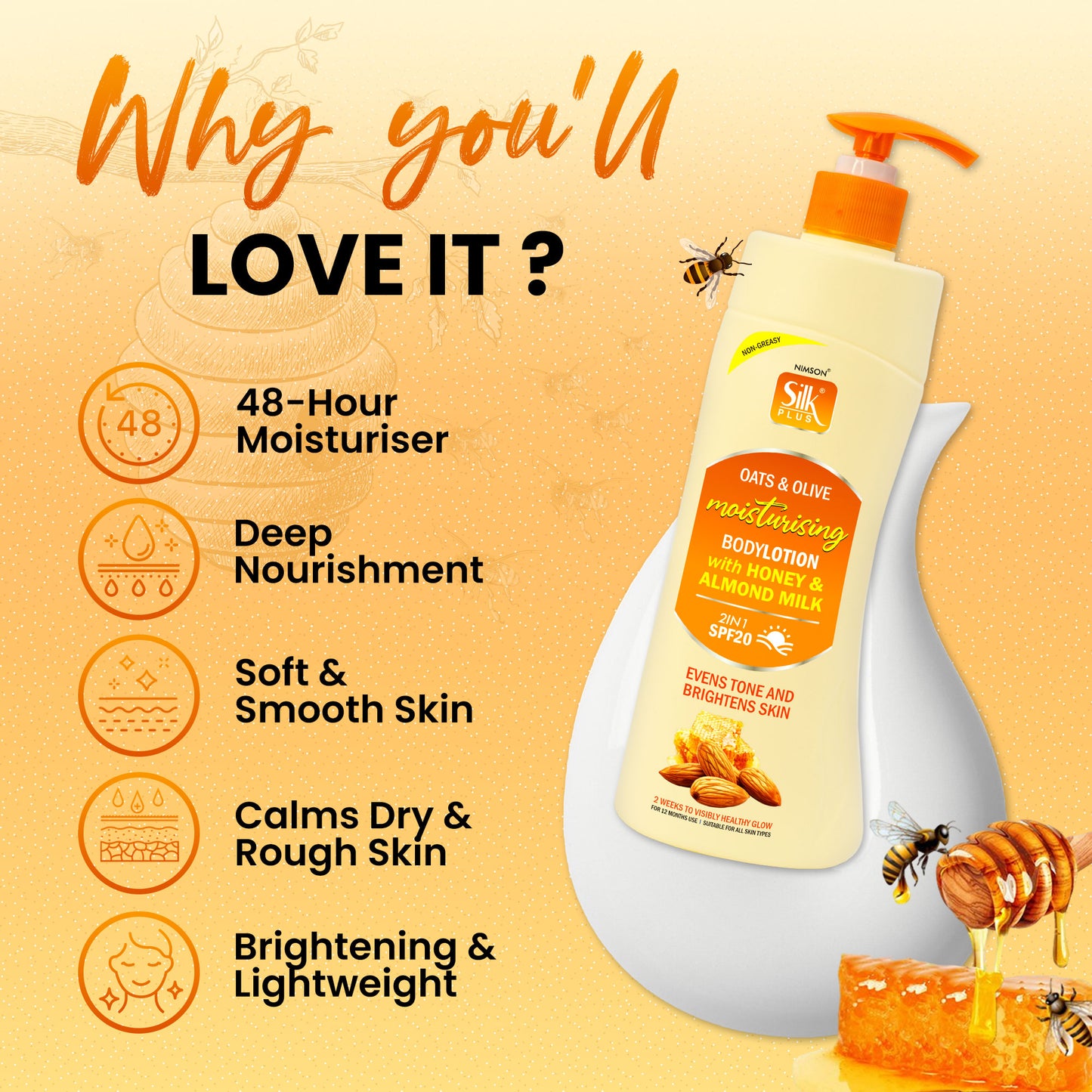 Oats & Olive Moisturizing Body  Lotion 48 Hrs Moisturiser