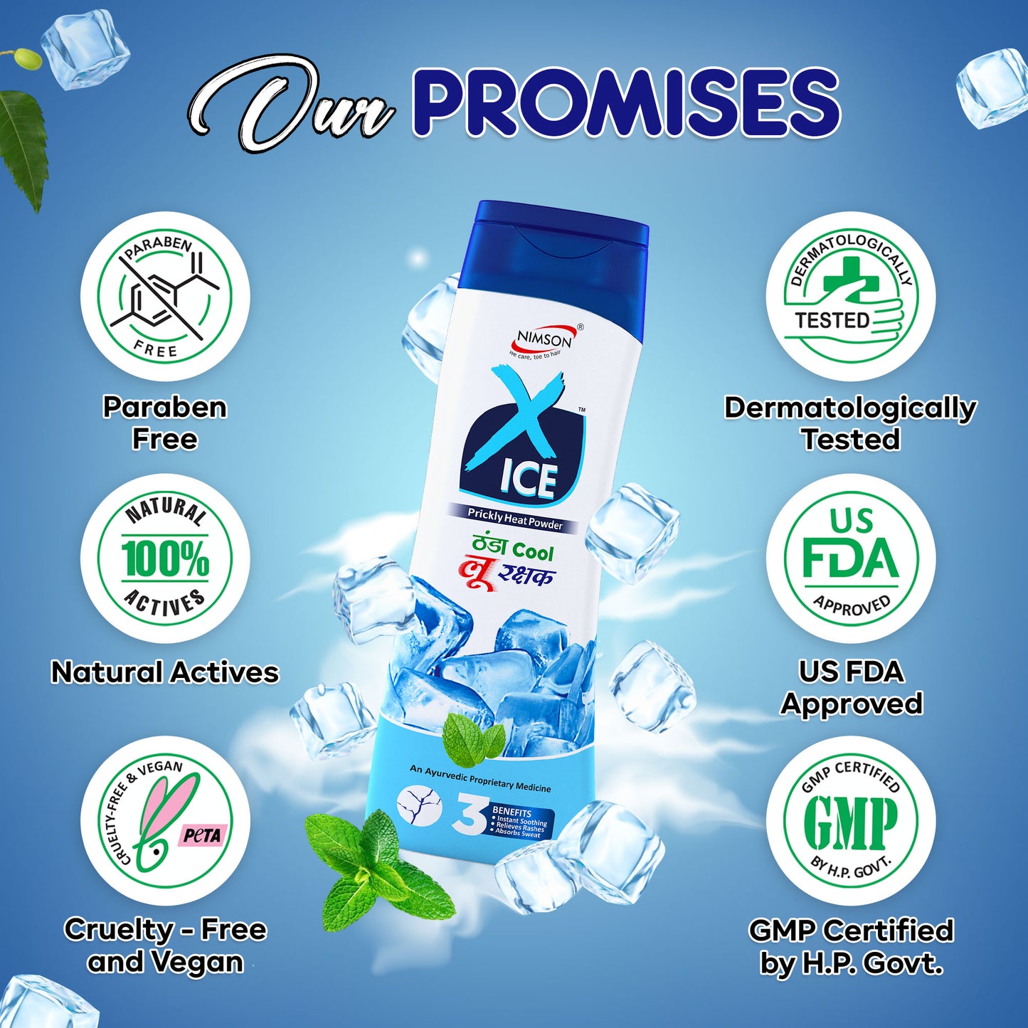 XICE Talcum Powder - Pack of 3