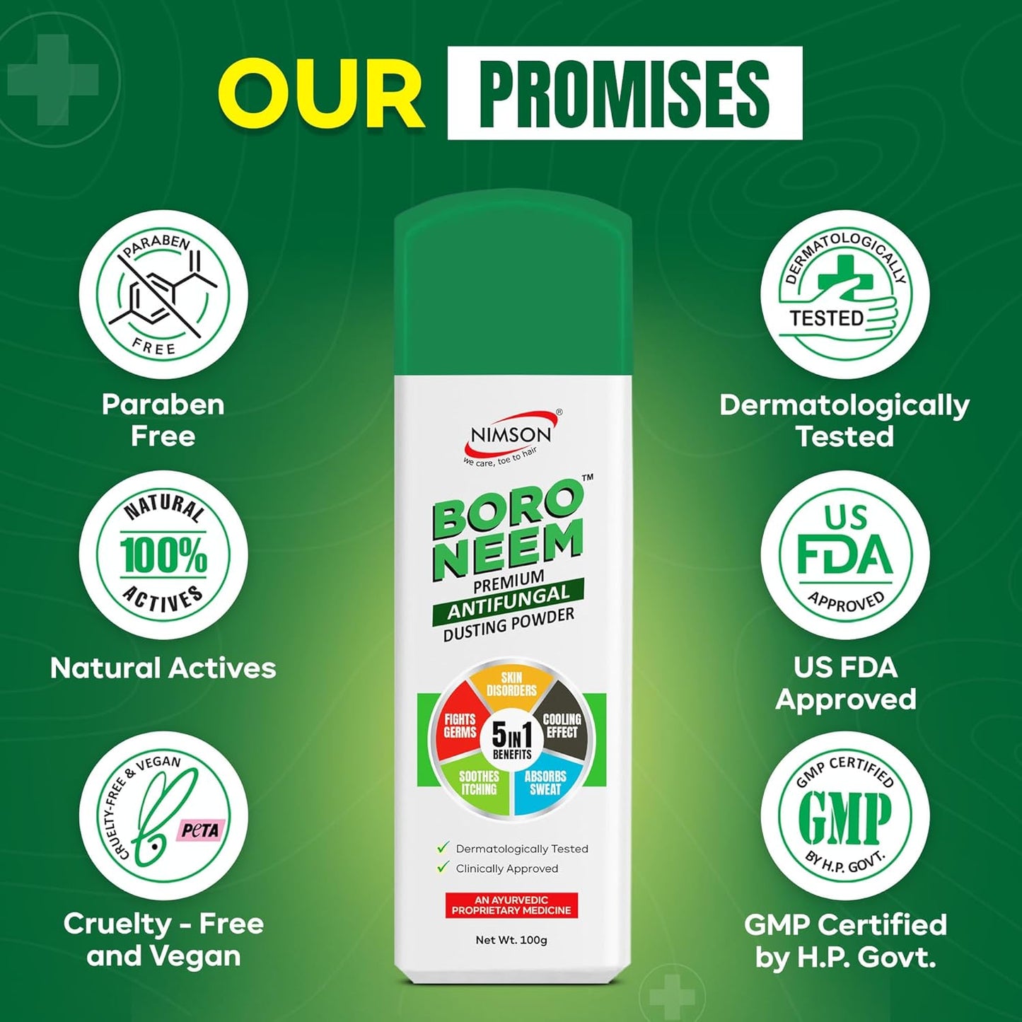 Boro Neem Premium Anti Fungal Dusting Powder - Pack of 2