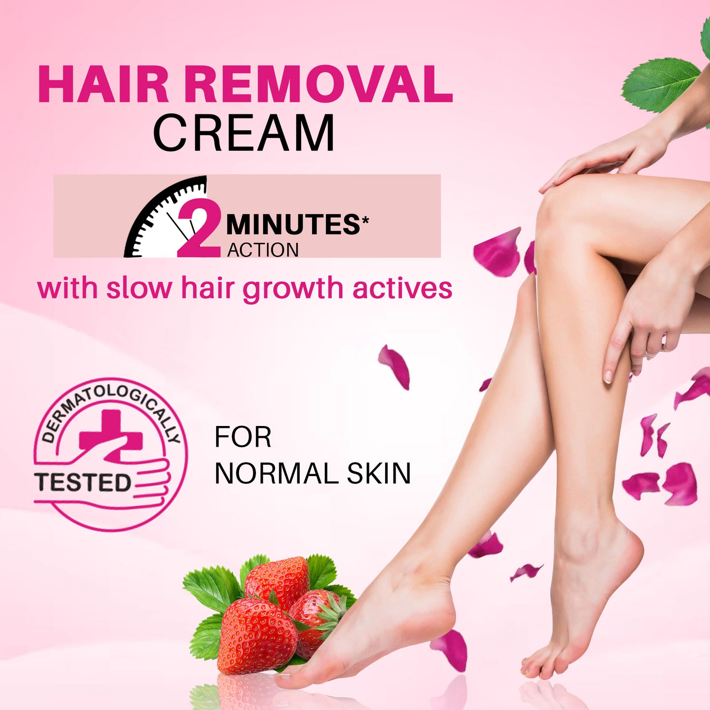 Silk Plus Rose - Strawberry Hair Removal Cream For Normal Skin
